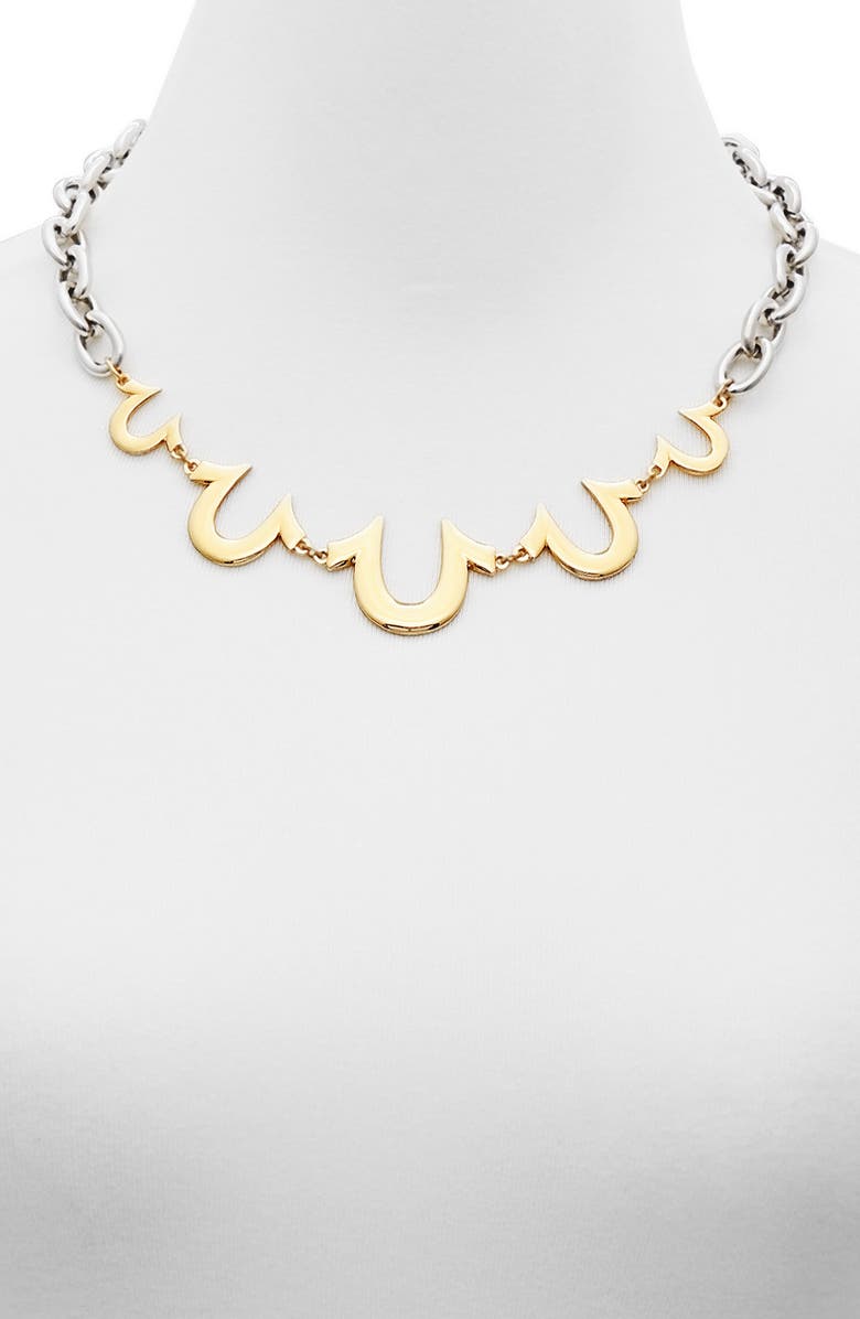True Religion Horseshoe Two-Tone Chain Necklace, Alternate, color, 
