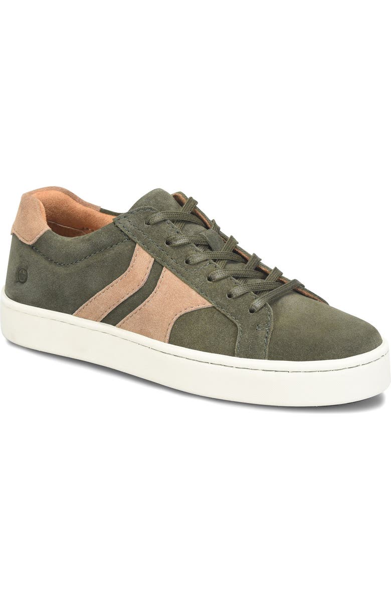 Børn Beck Tie Low Top Sneaker, Main, color, Dark Green Suede