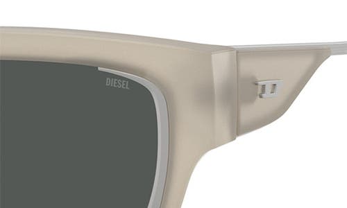 Diesel ® Geck-d 56mm Rectangular Sunglasses In White Mily/dark Grey