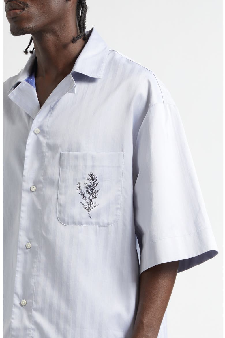 La Chemise Gardian Rosemary Graphic Camp Shirt, Alternate, color, ROSEMARY LIGHT BLUE