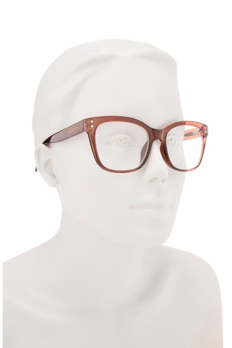 Fashion Dot Square Reading Glasses, Alternate, color, CRYSTAL BROWN