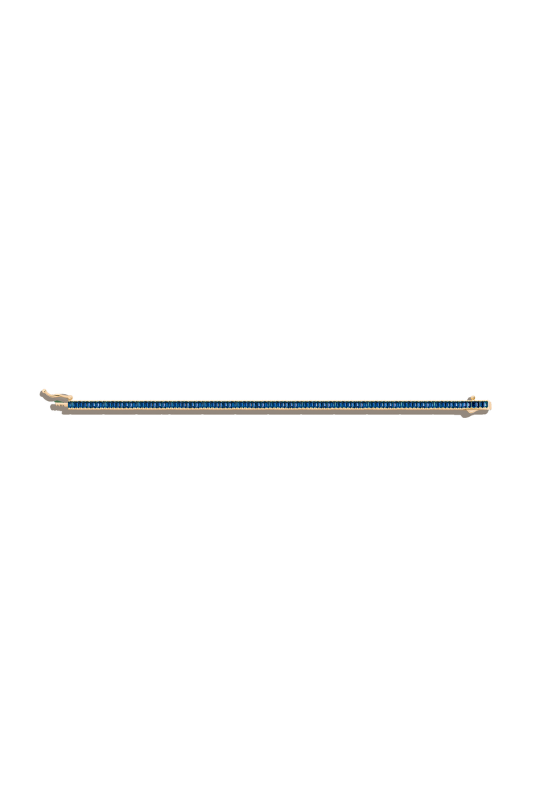 Lab Grown Blue Sapphire Baguette Tennis Bracelet, Alternate, color, Yellow Gold Vermeil