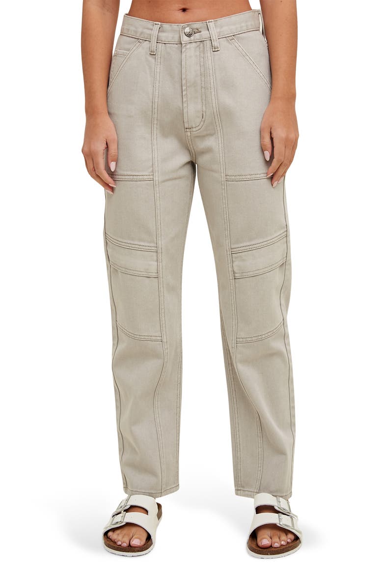 Paneled Cargo Jeans, Main, color, STONE