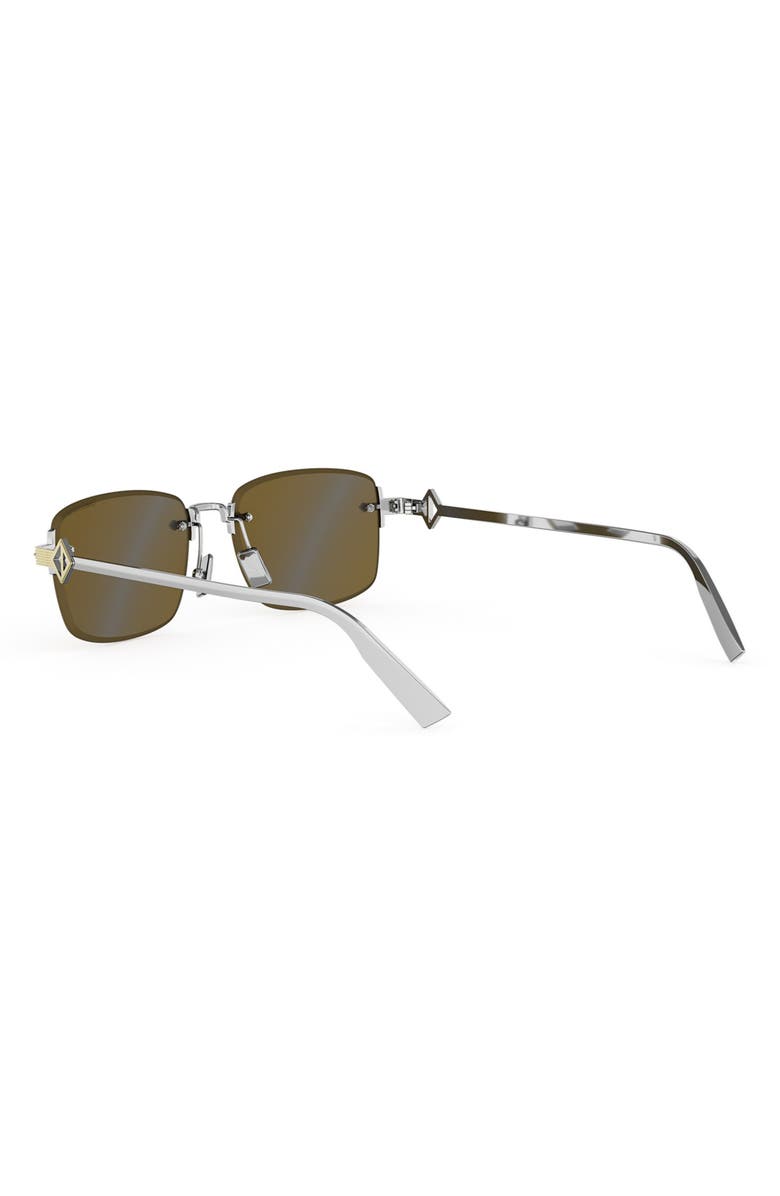 DIOR 'CD Diamond S11U Rectangle Sunglasses, Alternate, color, Gold/ Other / Brown