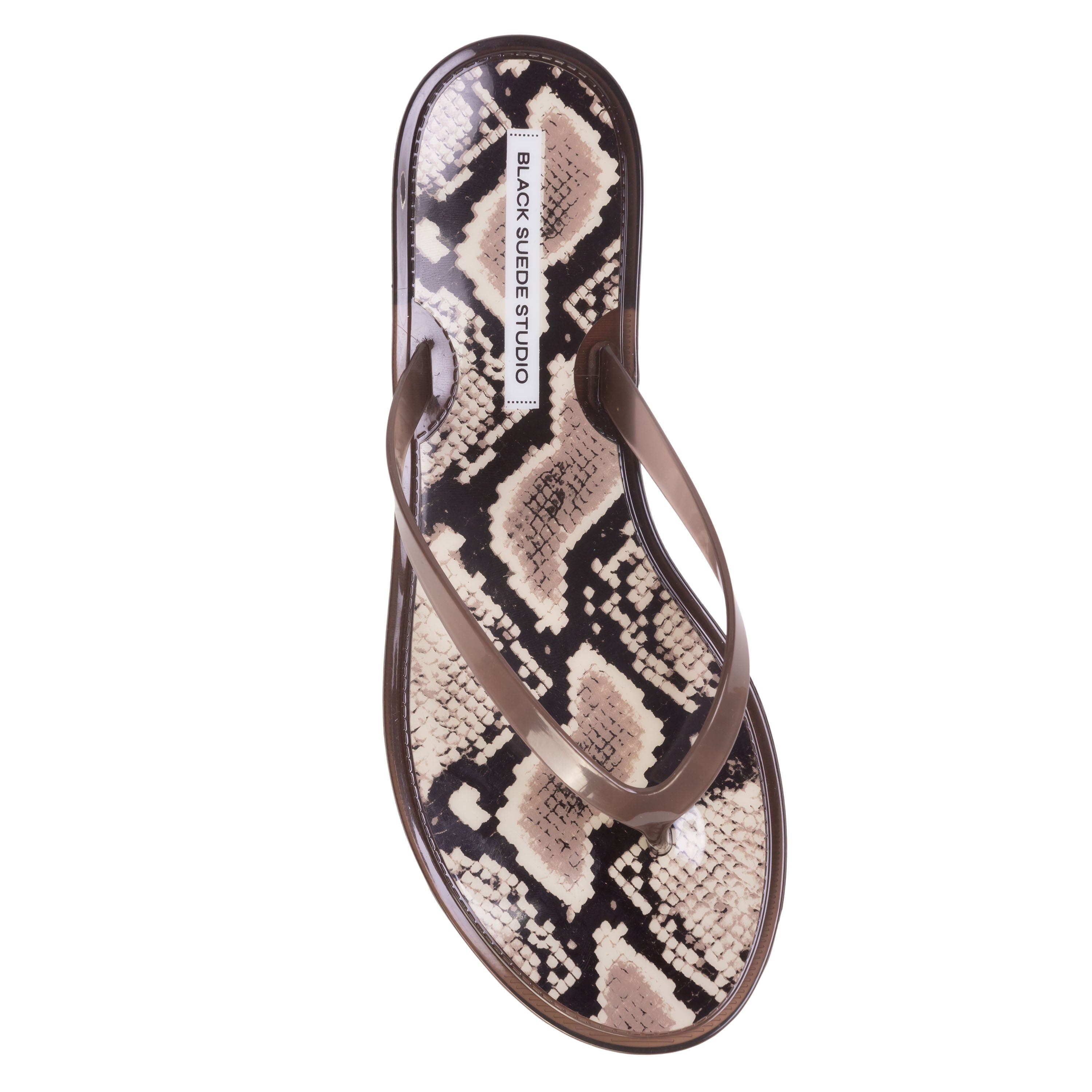 Crystal Snake Flip Flop, Alternate, color, Brown Snake PVC