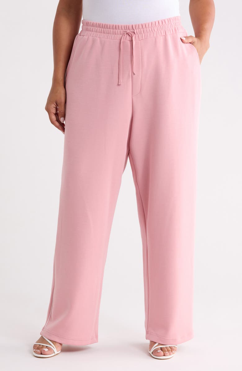 Bernardo Tie Waist Sweatpants With Piping, Main, color, Blush