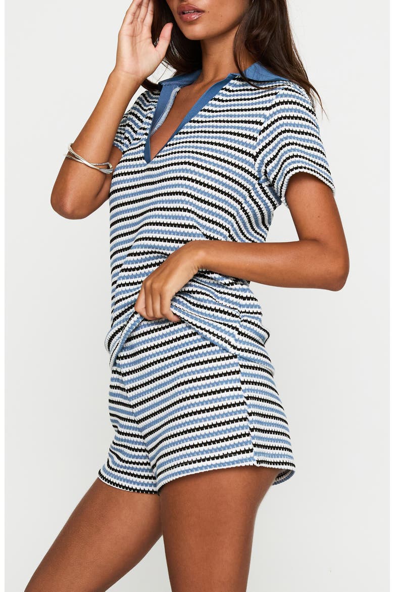 On Vacation Open Stitch Top & Shorts Set, Alternate, color, BLUE STRIPE