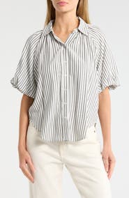 MAX STUDIO Bubble Sleeve Boyfriend Shirt