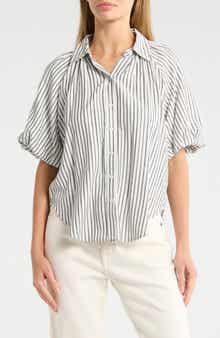 MAX STUDIO Bubble Sleeve Boyfriend Shirt