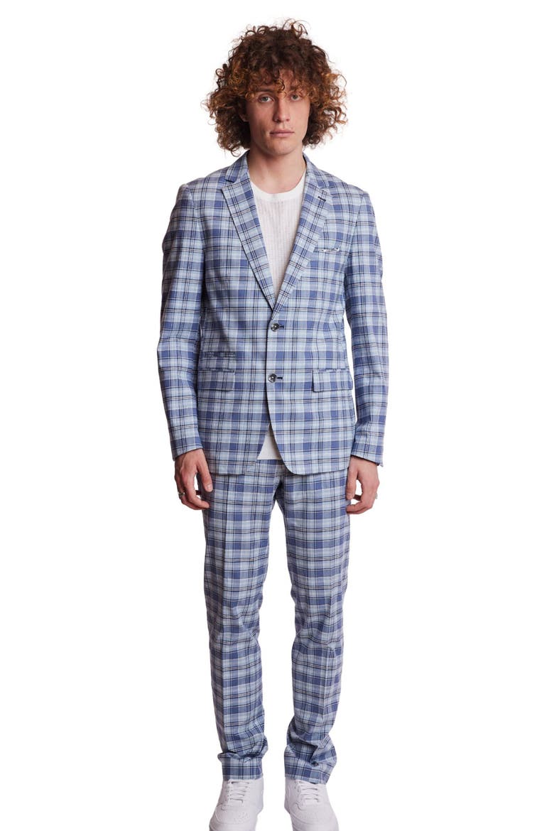 Dover Slim Fit Plaid Sport Coat, Alternate, color, BLUE MADRAS CHECK