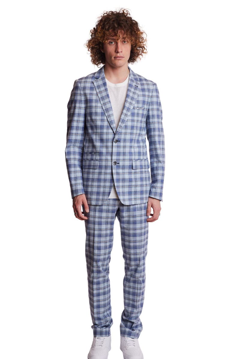 PAISLEY & GRAY Dover Slim Fit Plaid Sport Coat, Alternate, color, Blue Madras Check