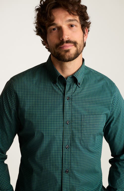 Bonobos Tech Slim Fit Green Gingham Check Performance Button-down Shirt In Green