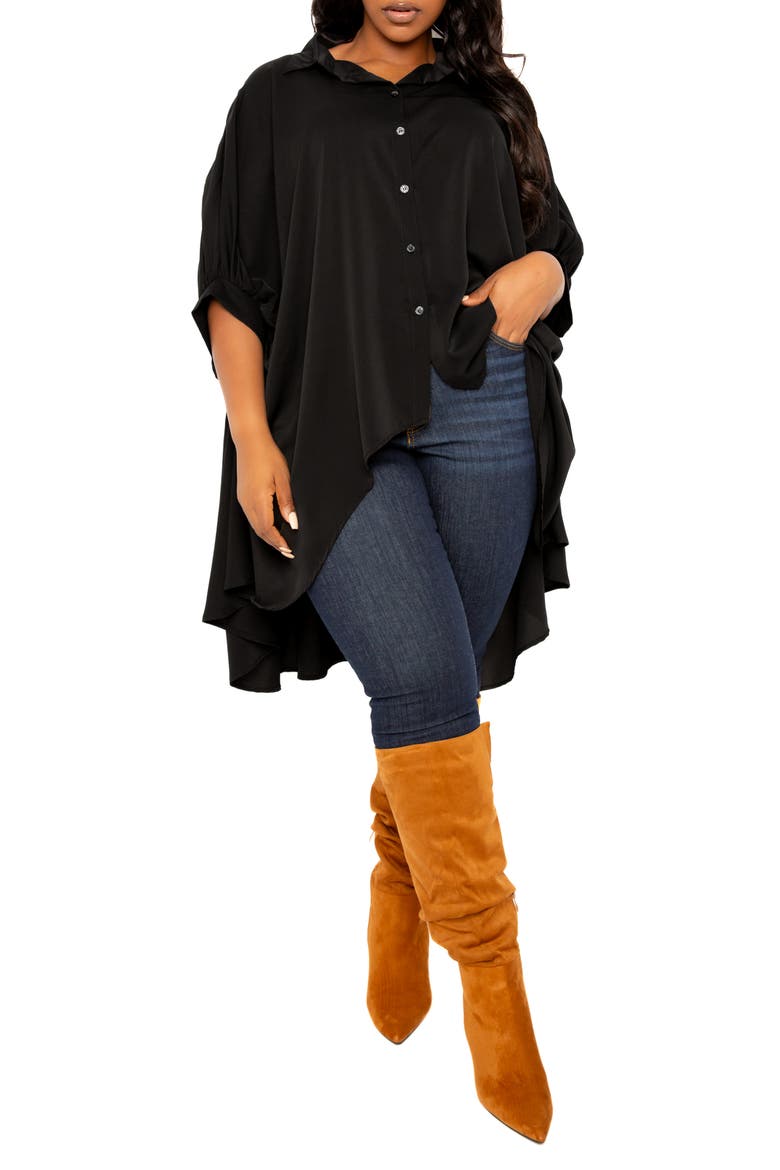 Flowy High-Low Shirt, Alternate, color, BLACK