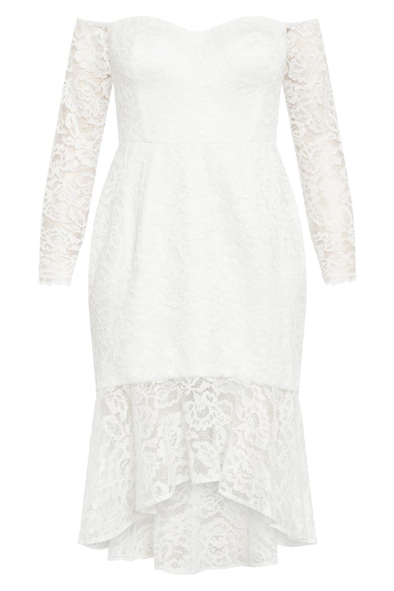 Athena Off the Shoulder Long Sleeve Dress, Alternate, color, IVORY