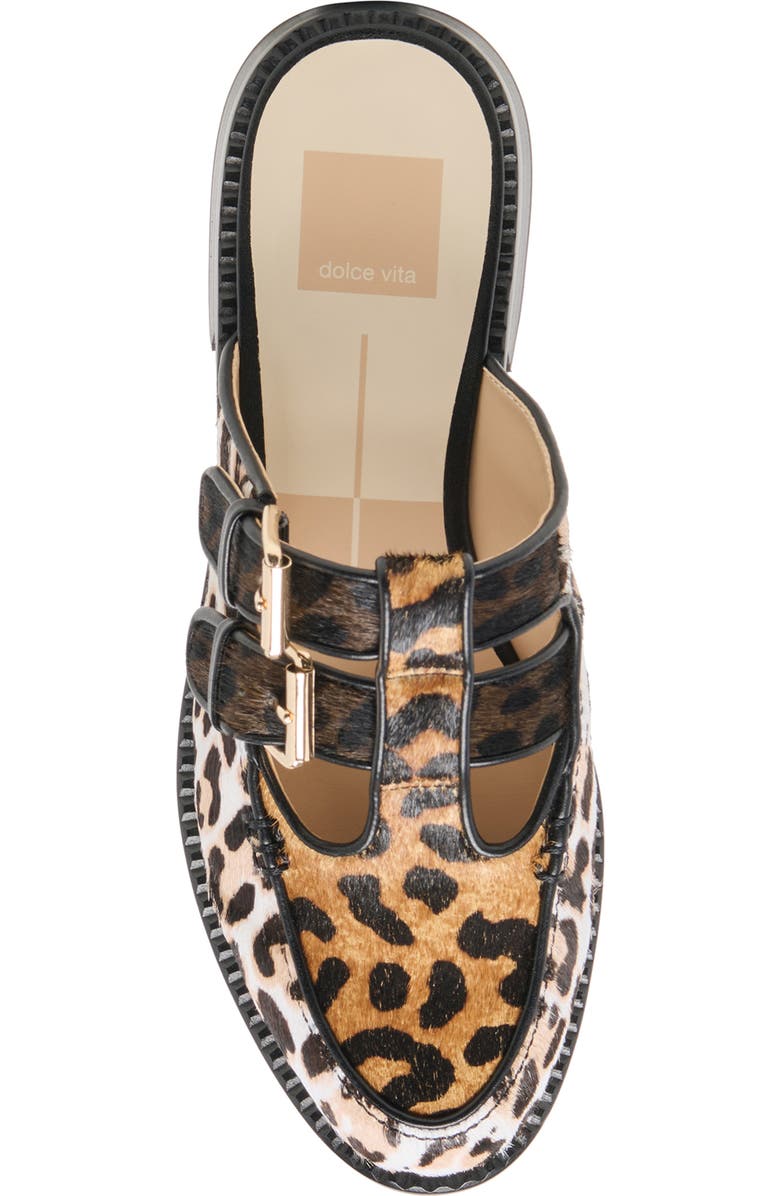 Dolce Vita Haydee Double Buckle Mary Jane Mule, Alternate, color, Leopard Multi Calf Hair