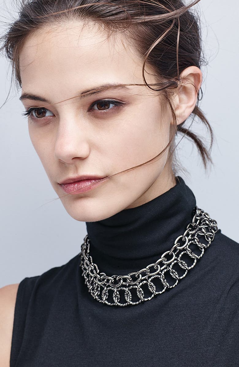 Nordstrom Double Row Link Necklace, Alternate, color, 