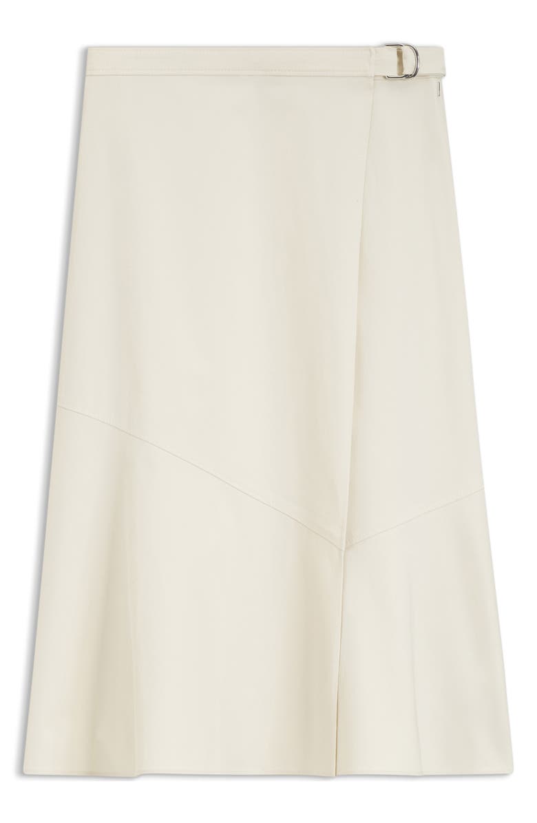 BOSS Vuleran Belted Stretch Cotton Midi Skirt, Alternate, color, Light Pumice