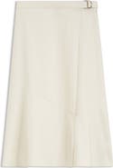 BOSS Vuleran Belted Stretch Cotton Midi Skirt