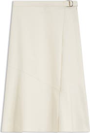 BOSS Vuleran Belted Stretch Cotton Midi Skirt