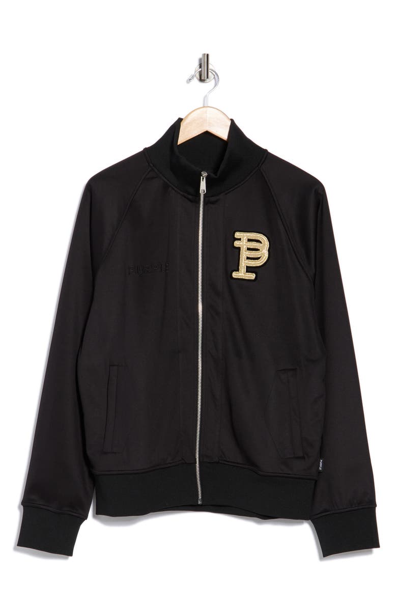 PURPLE BRAND Raglan Bullion Track Jacket, Alternate, color, Black