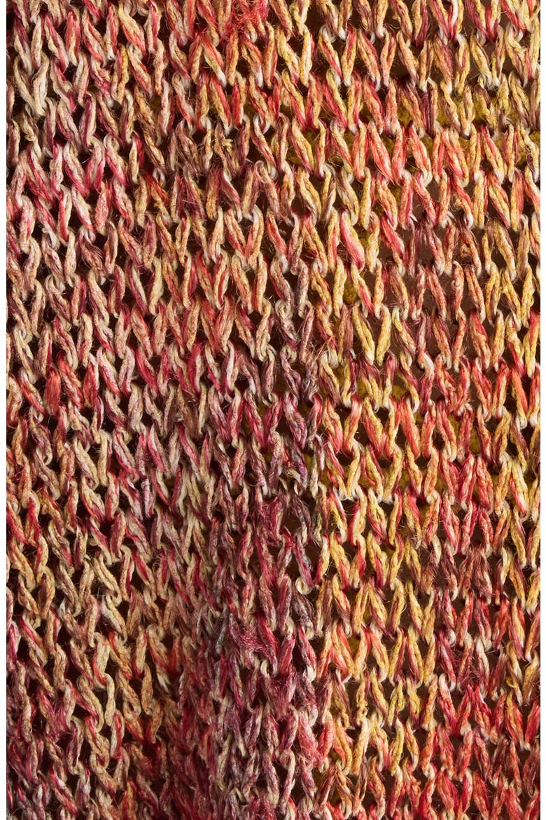 Hanae Openwork Ladder Stitch Cardigan, Alternate, color, ORANGE