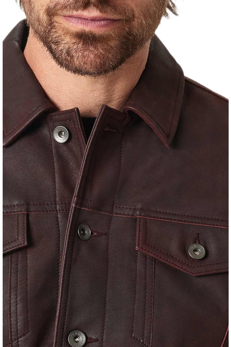 Andrew Leather Trucker Jacket, Alternate, color, OXBLOOD