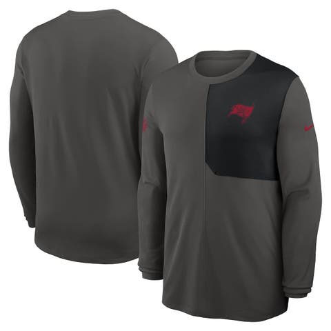 Men's Nike Pewter Tampa Bay Buccaneers Sideline Coach UV Performance Long Sleeve T-Shirt