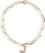 MESHMERISE Diamond Initial Charm Bracelet