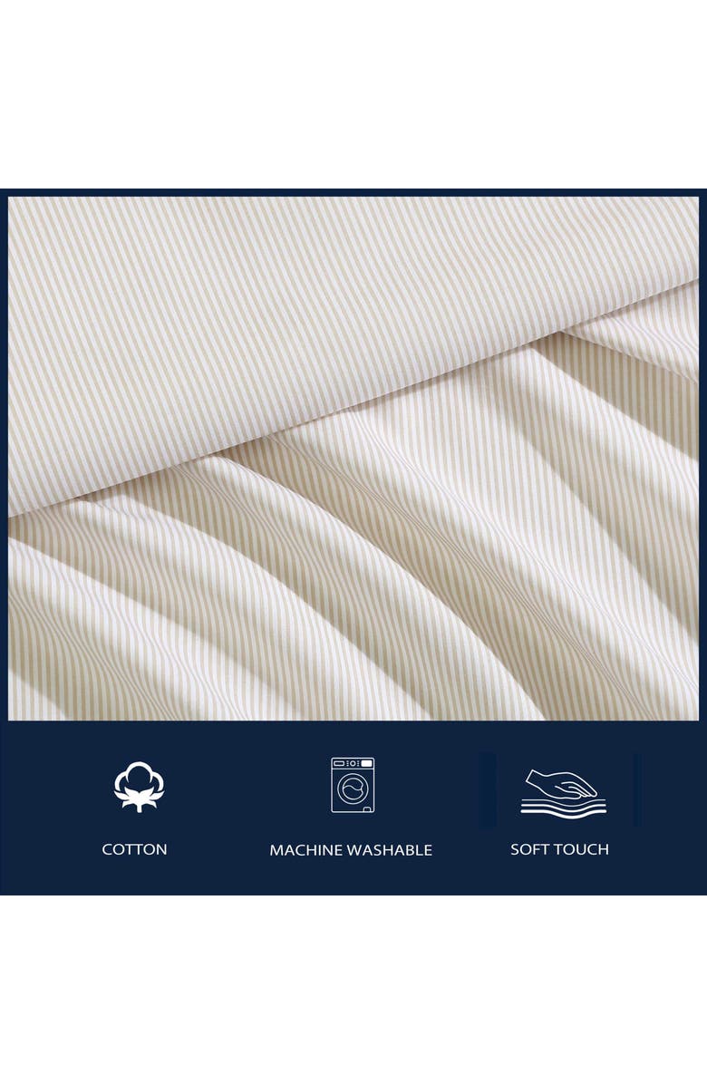 Nautica Penny 200-Thread Count Cotton Percale Sheet Set, Alternate, color, Medium / Dark Brown