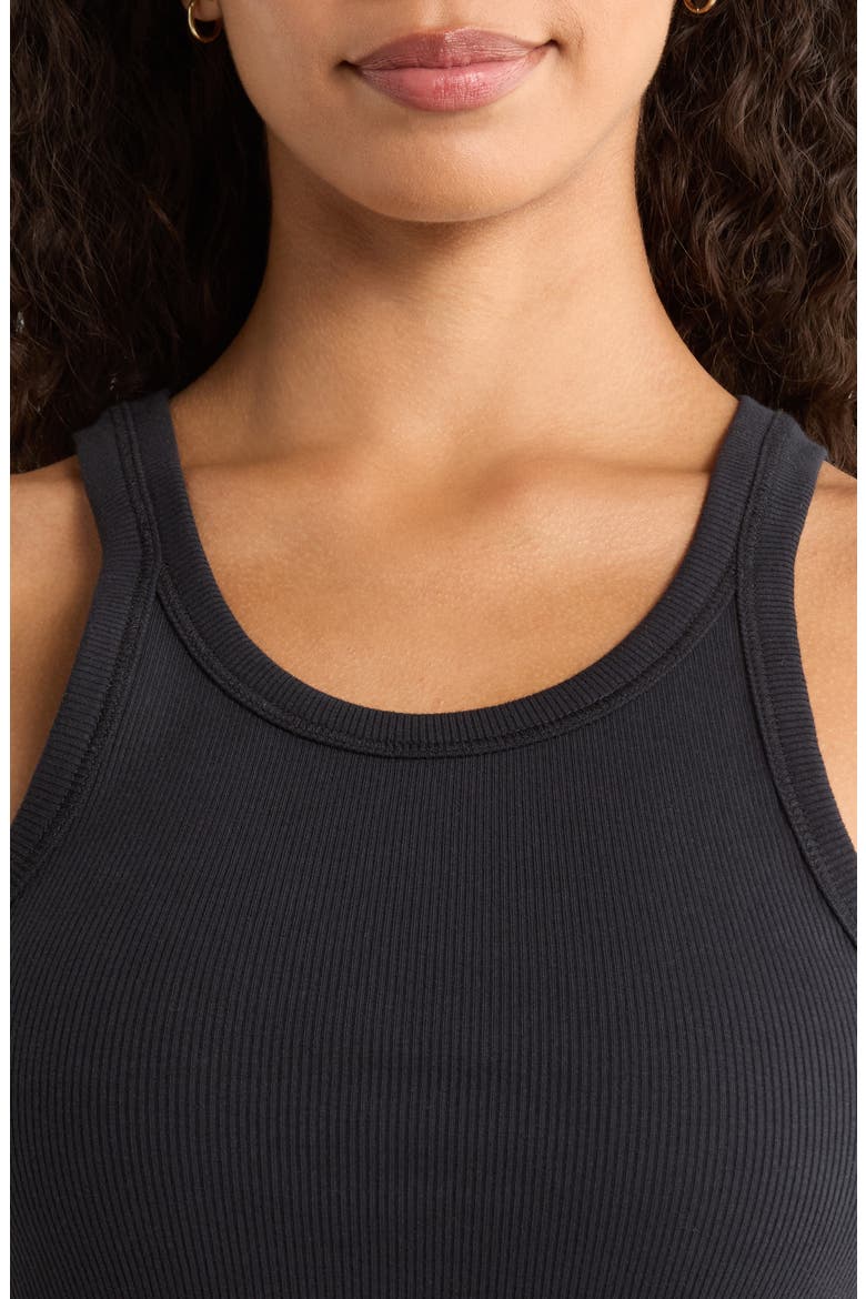 Surfside Stretch Organic Cotton Rib Tank, Alternate, color, BLACK