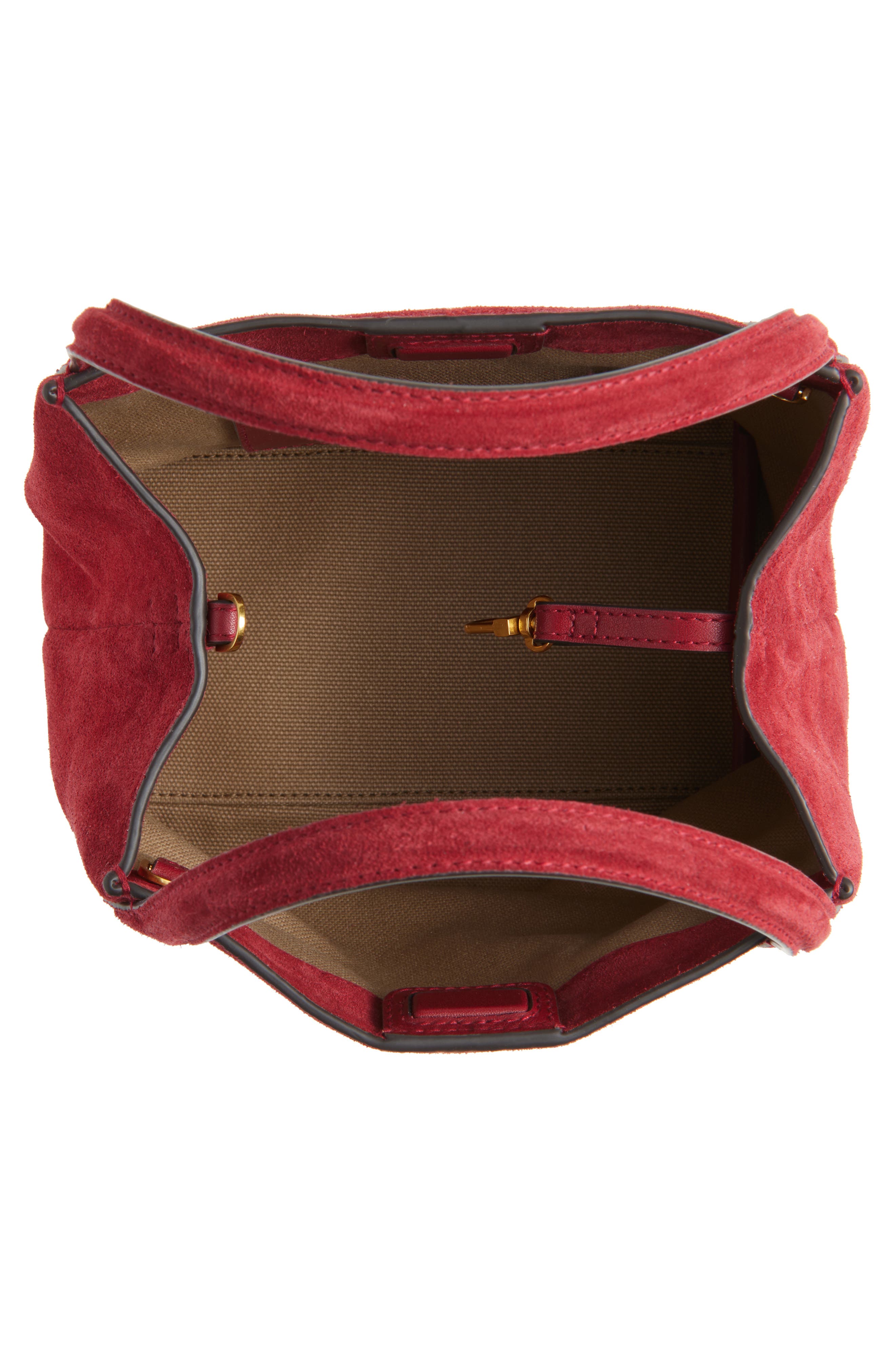 Madewell The Mini Suede Shopper Tote, Alternate, color, Wild Cranberry