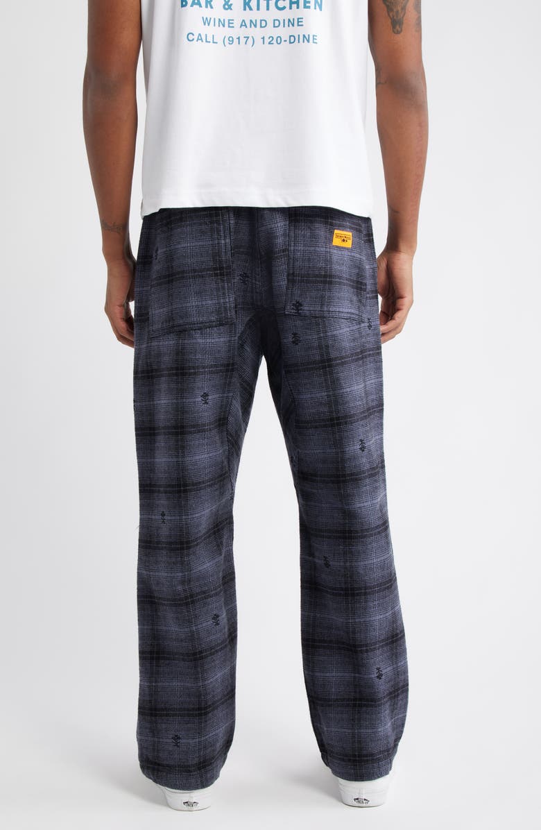 Service Works Thistle Plaid Organic Cotton Drawstring Chef Pants, Alternate, color, Black
