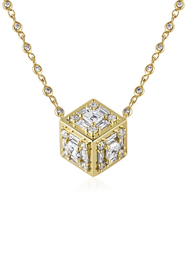 Clarity Dimensional Diamond Pendant Necklace, Main, color, D2.55 18KYG