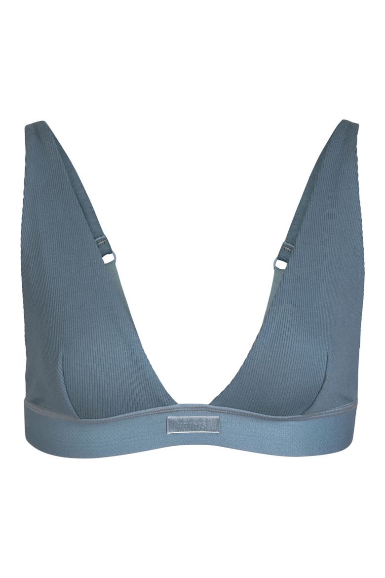 Stretch Cotton Rib Plunge Bralette, Alternate, color, KYANITE
