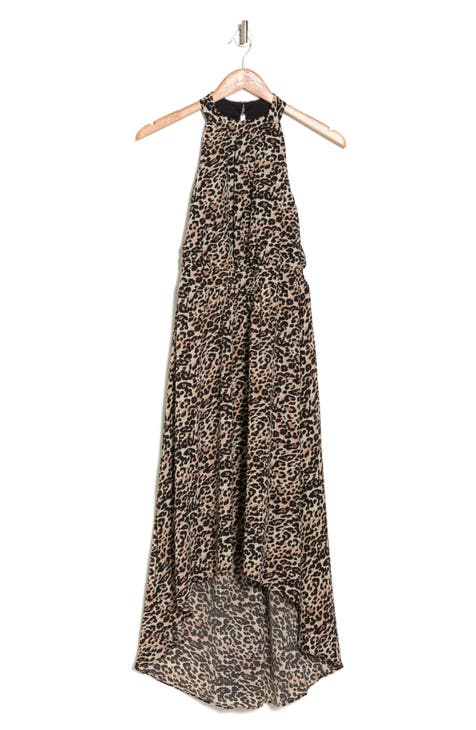 Leopard Print High/Low Hem Dress