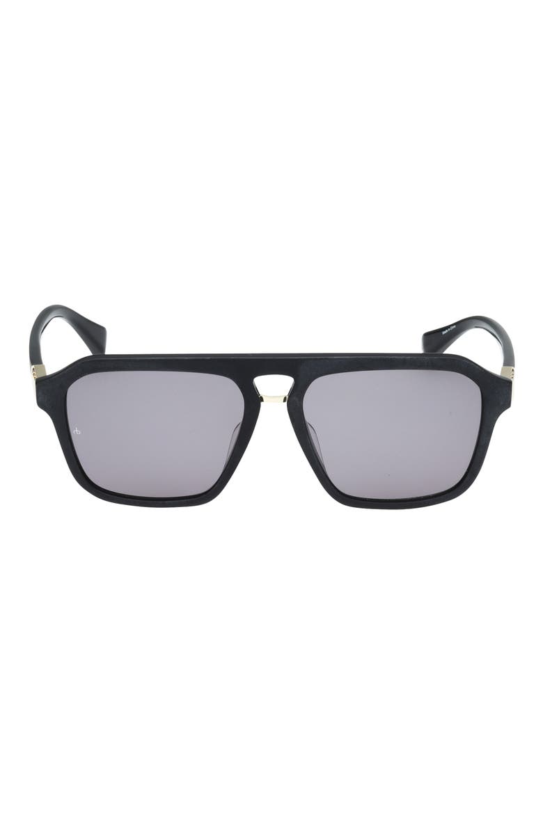 56mm Pilot Sunglasses, Main, color, MATTE BLACK OUTSIDE SHINY BLAC