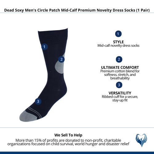 Dead Soxy Circle Patch Mid-calf Premium Novelty Dress Socks