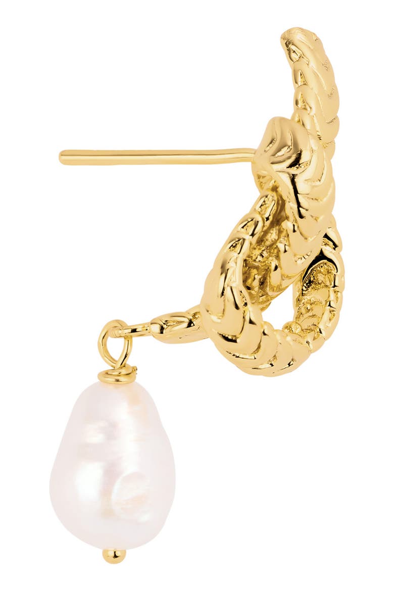 Freshwater Pearl Drop Earrings, Alternate, color, GOLD