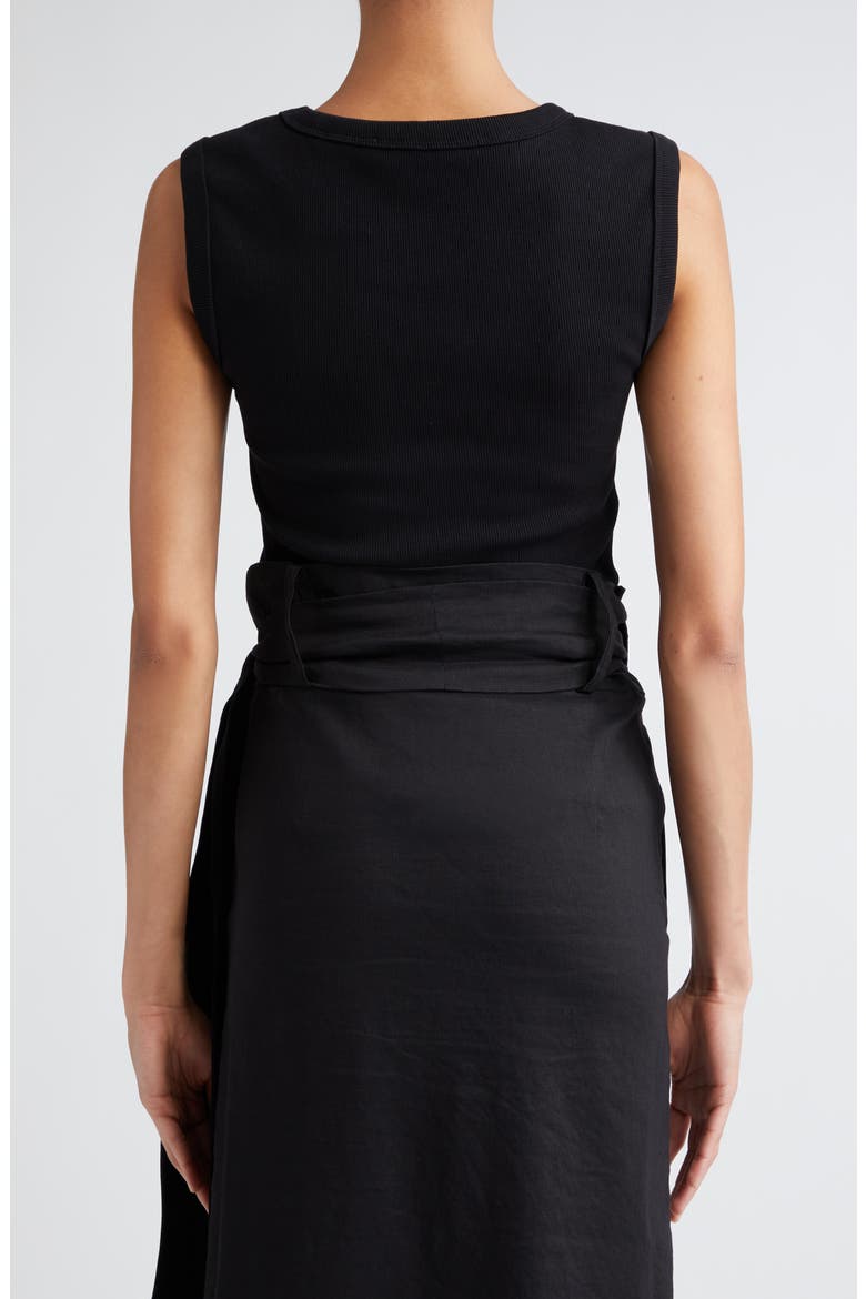 Stretch Organic Cotton Rib Top, Alternate, color, NOIR