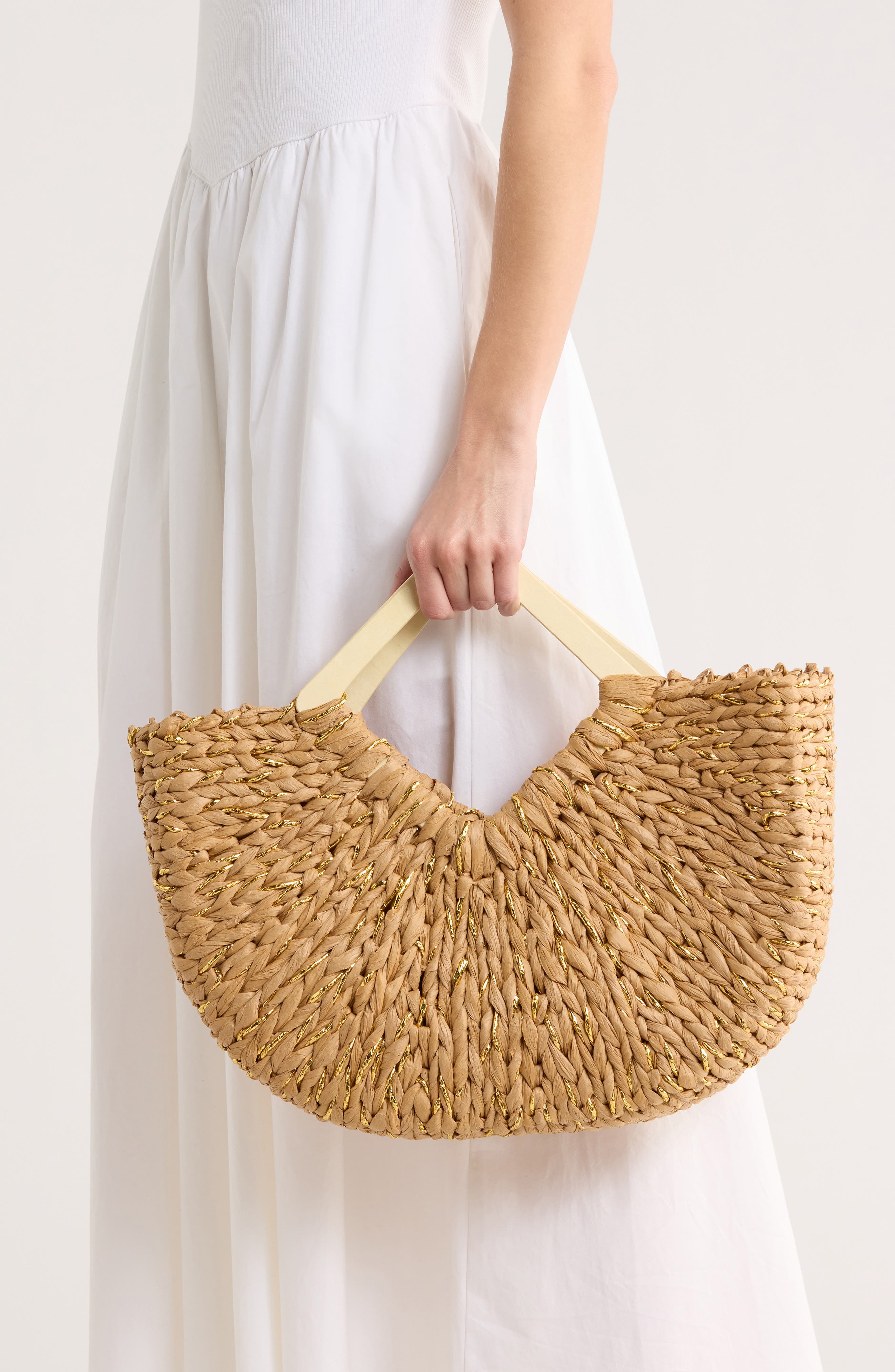 ALESSIA BIANCHI Triangle Handle East/West Tote Bag, Alternate, color, Taupe