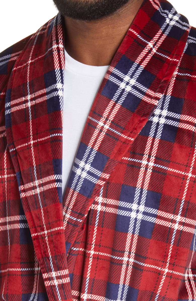 Daniel Buchler Plaid Velour Robe, Alternate, color,