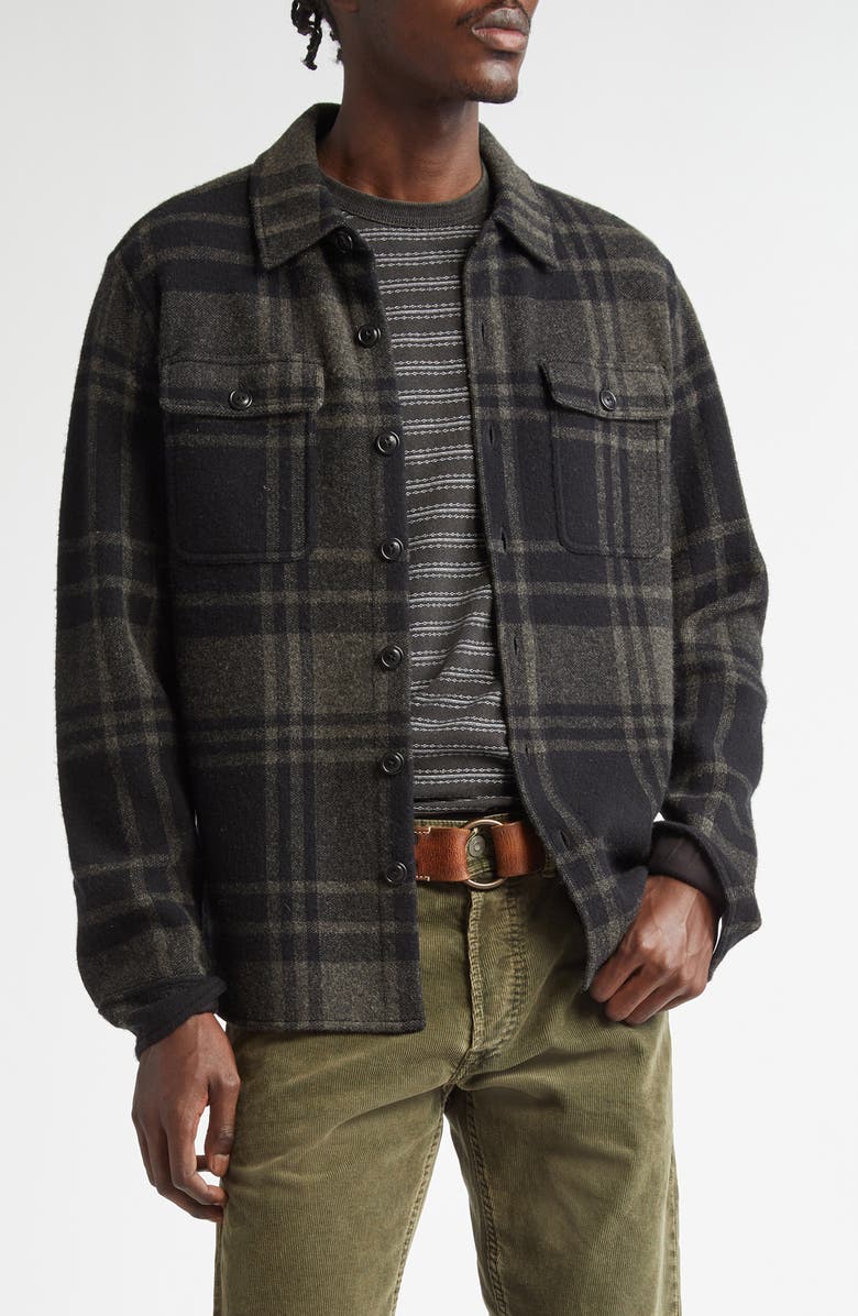 Double RL Matlock Plaid Wool Button-Up Shirt Jacket, Main, color, 