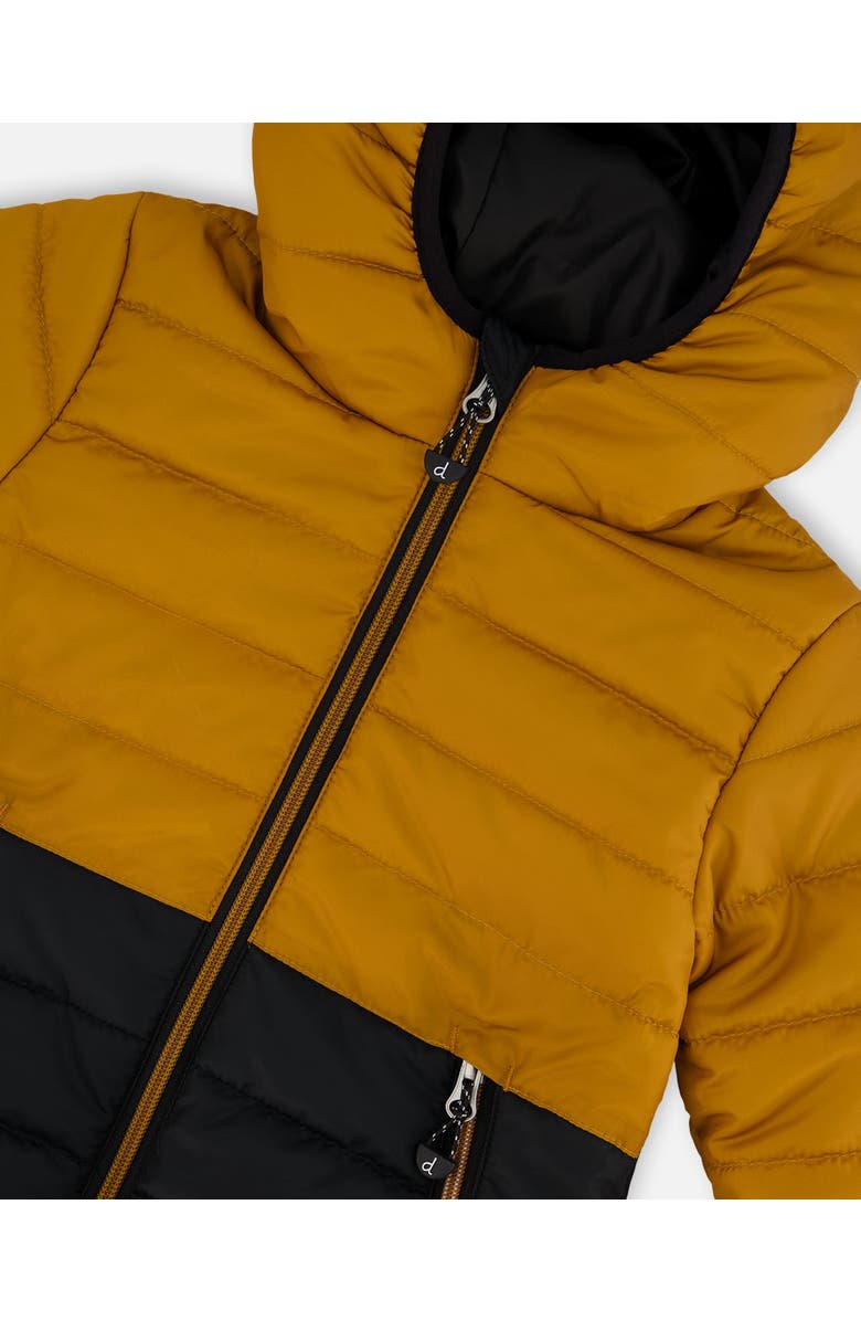 Deux par Deux Little Boy's Colorblock Quilted Mid-Season Jacket Brown And Black, Alternate, color, 