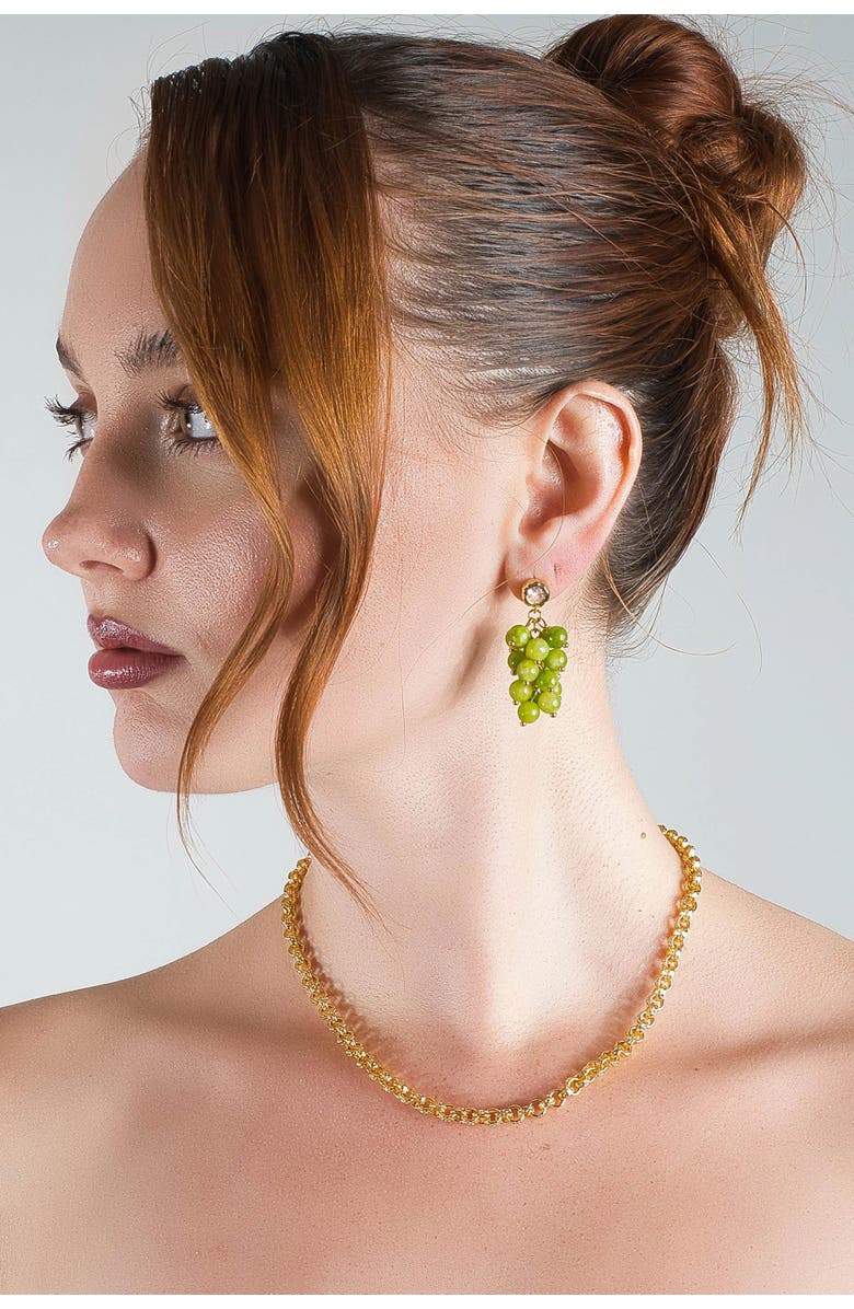 Classicharms Olivia Cascade Cluster Peridot Bead Drop Earrings, Alternate, color, Green