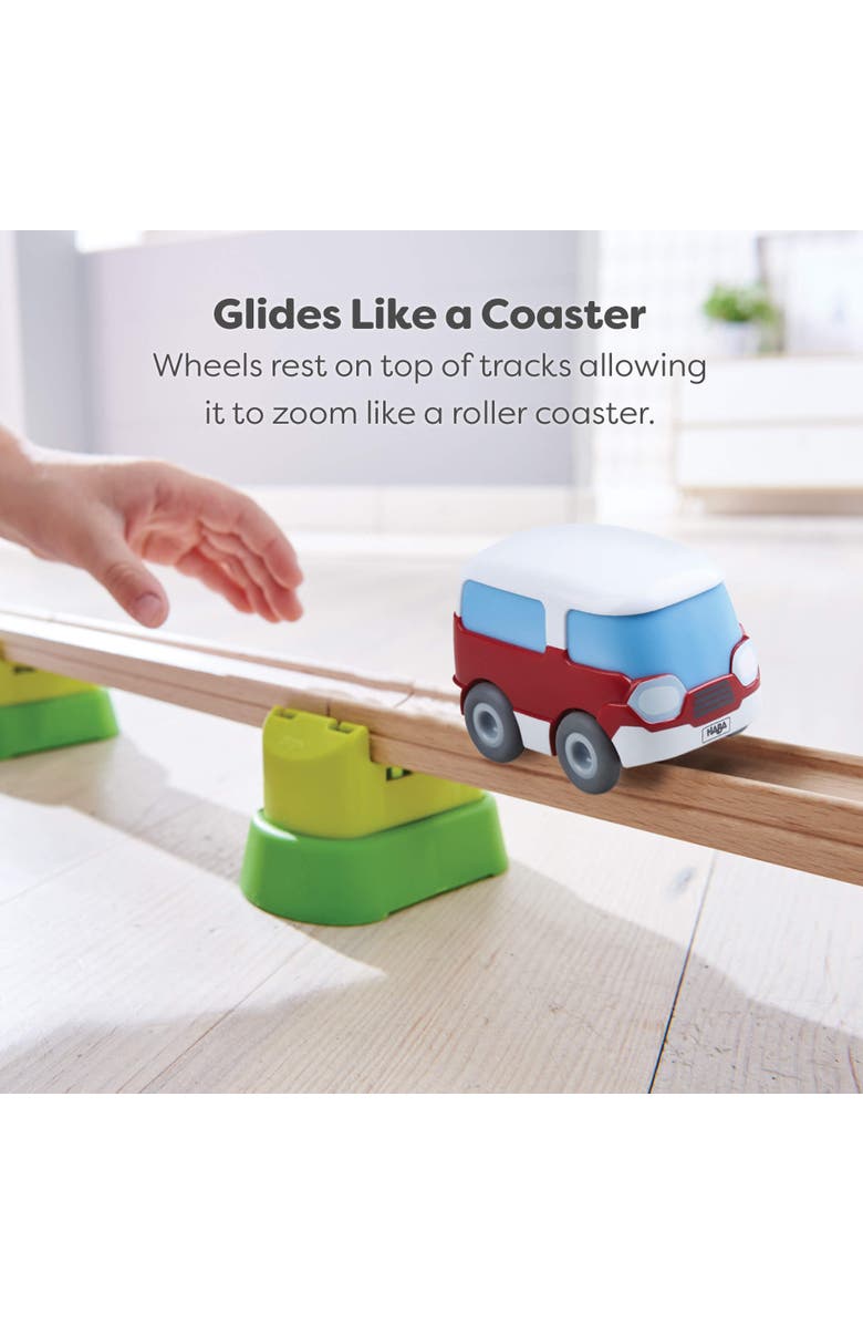 HABA Toddler Car Toy with Momentum Motor - Kullerbu Red Mini Bus, Push and Go Cars for Kids Ages 3-5, Bus Toys for Ages 2 Years Old and Up, Alternate, color, Multi