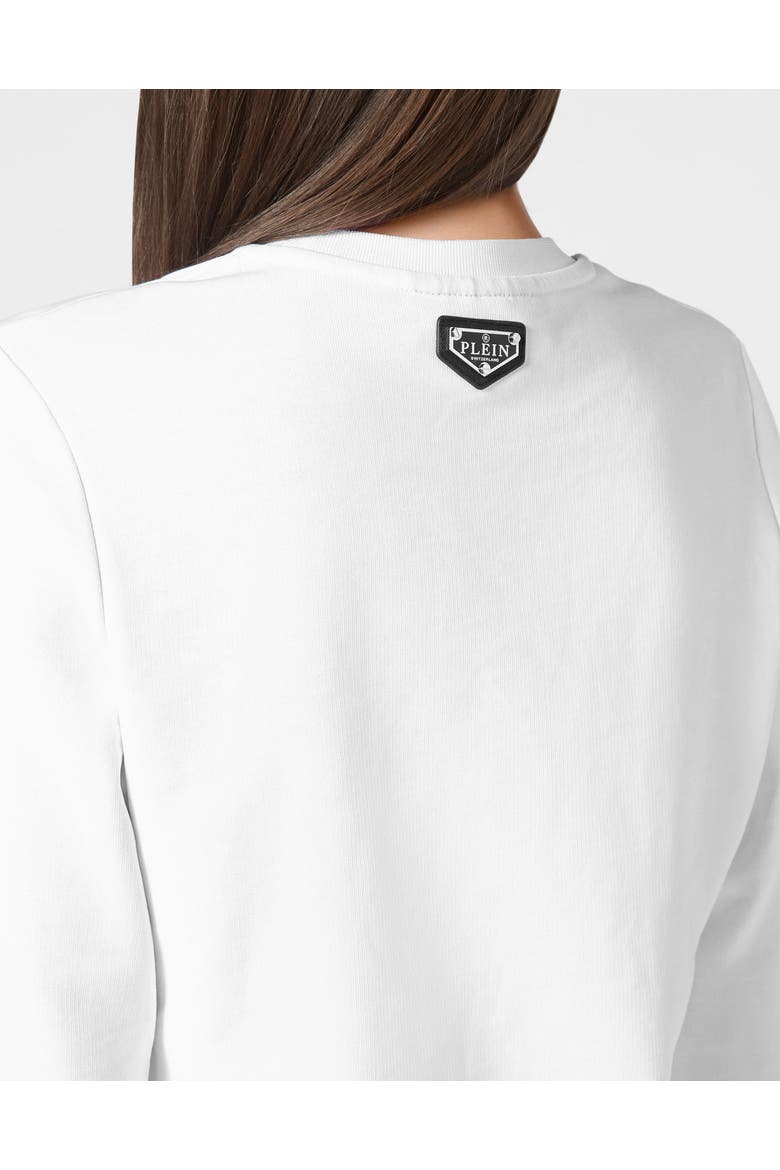 Sweatshirt Round Neck Ls Iconic Plein Women, Alternate, color, white