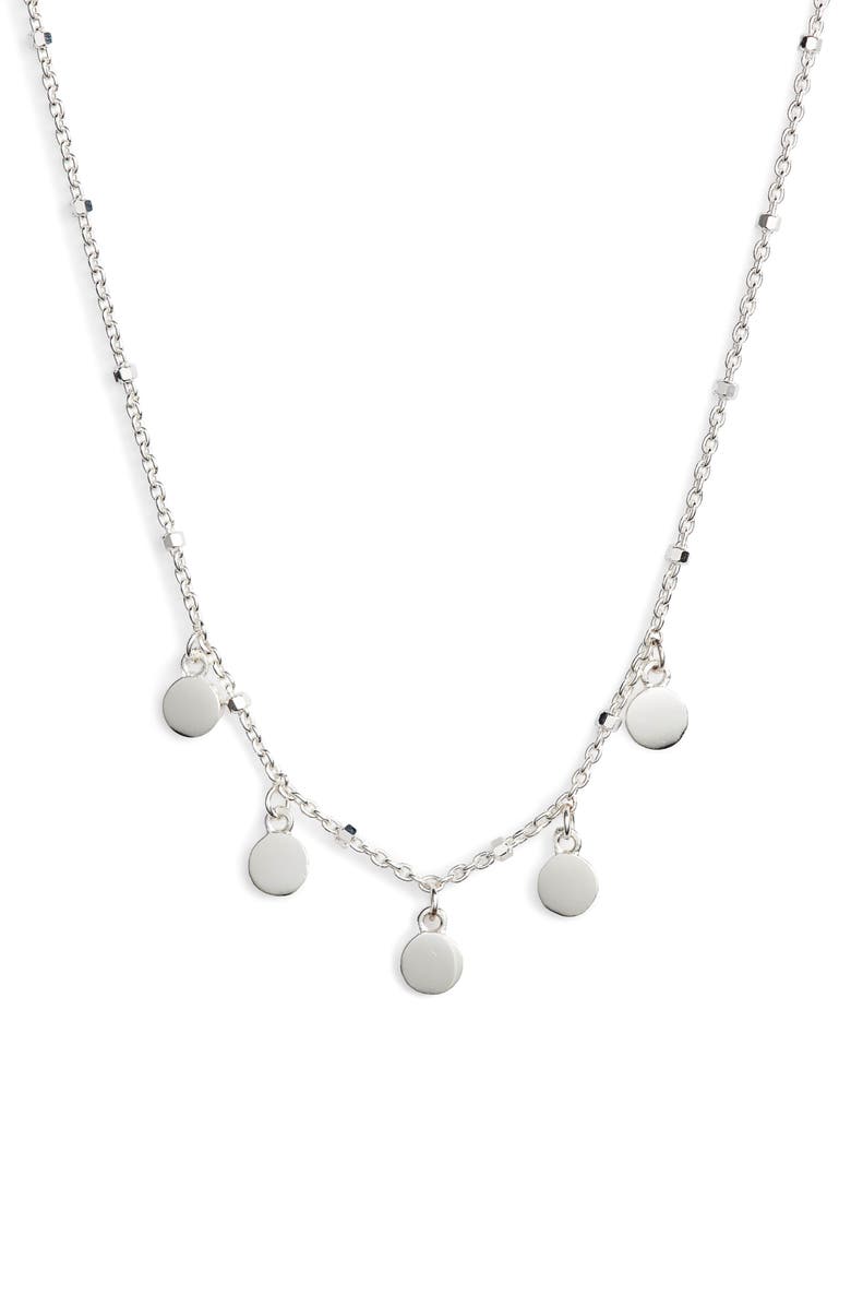 Argento Vivo Sterling Silver Argento Vivo Mirror Charm Short Necklace, Main, color,