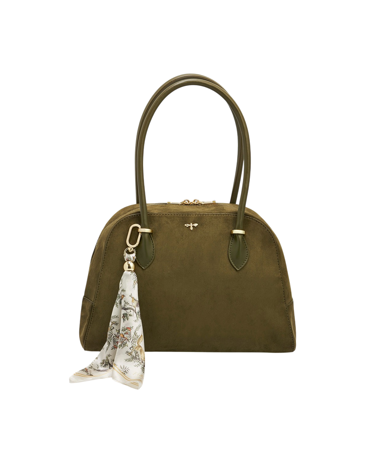 Amelia Faux Suede Shoulder Purse, Main, color, Khaki
