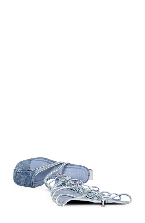 Azalea Wang Andress Denim Knee High Sandal In Blue