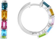 EFFY Sterling Silver Semiprecious Stone Huggie Hoop Earrings